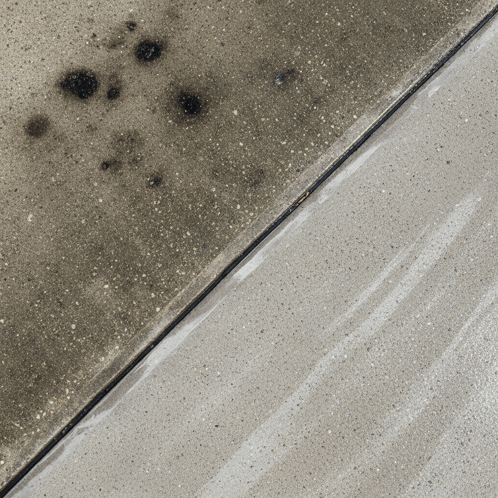Before and after driveway cleaning results