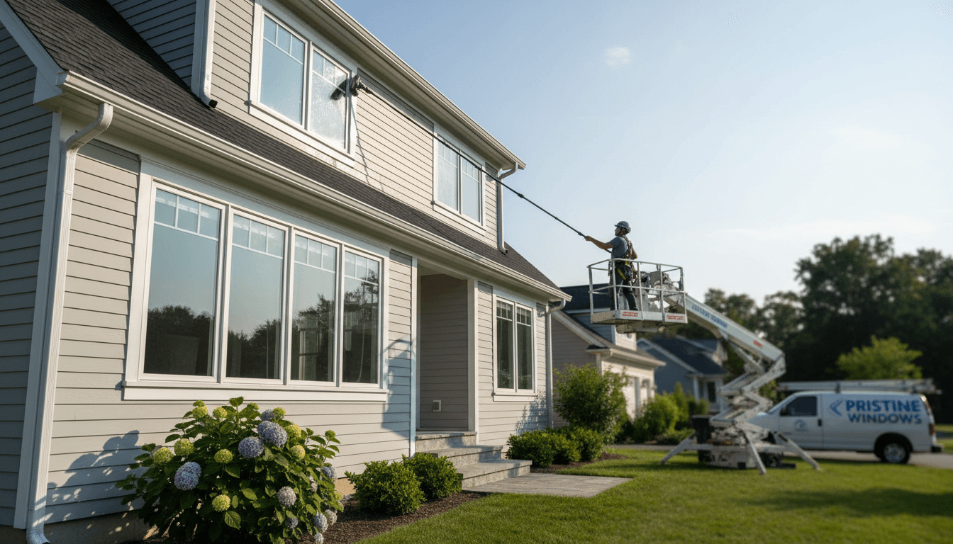Brightening the gutter face on a two story home